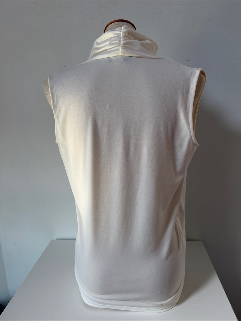 NWT!!!Cream Draped Sleeveless Top - Picture 3 of 7